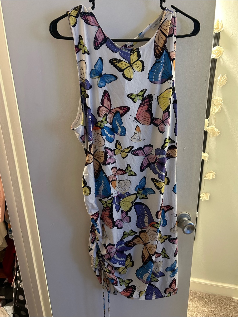Fashion Nova White Butterfly Print Tank Dress